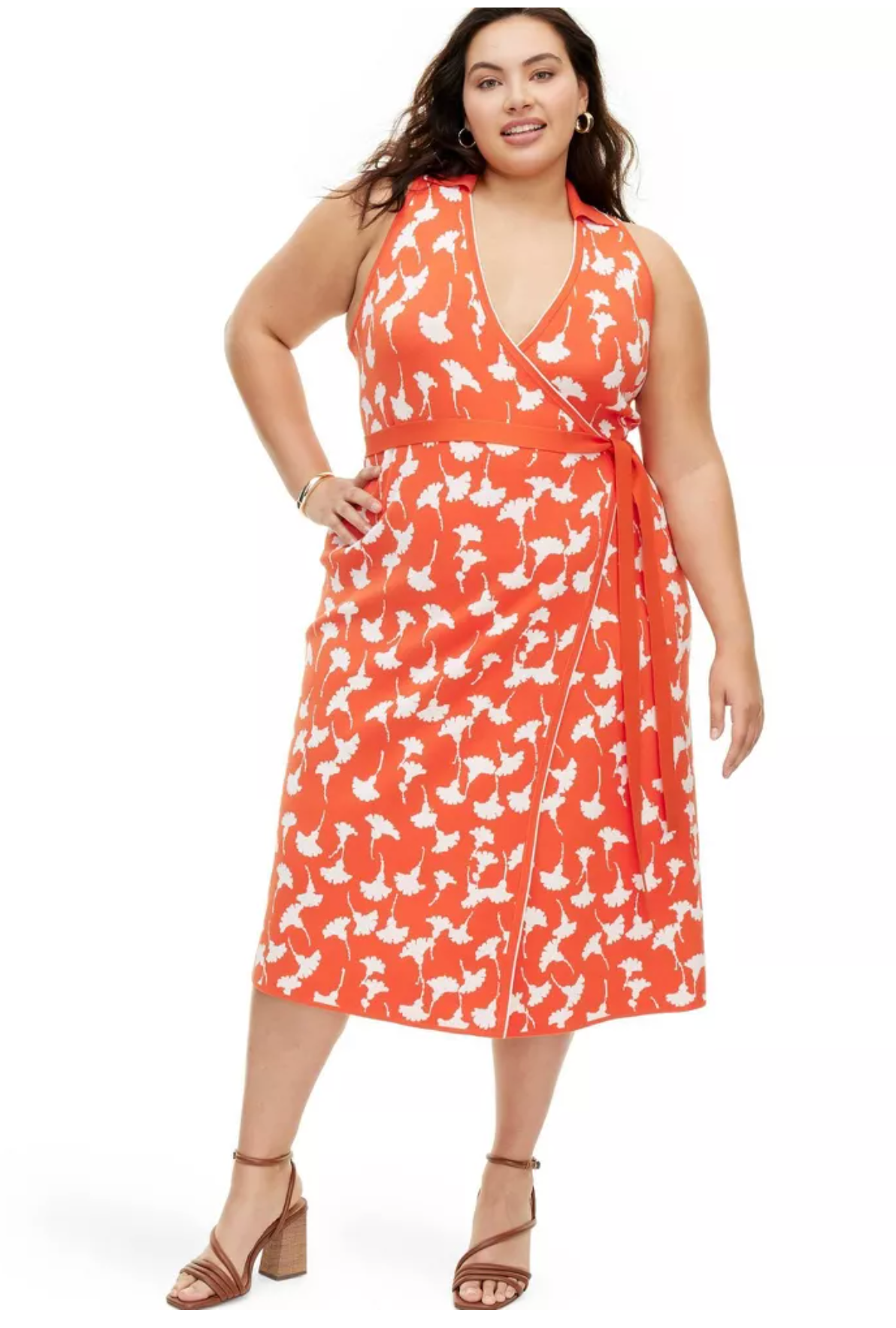 DVF For Target + Collared Sleeveless Ginkgo Cherry Tomato Sweaterknit