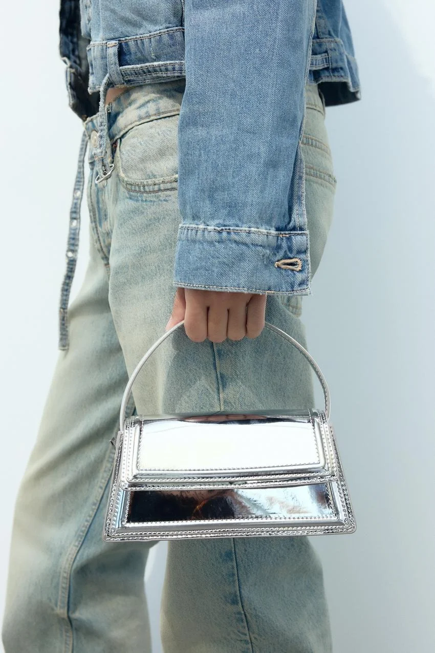 Silver bag zara discount