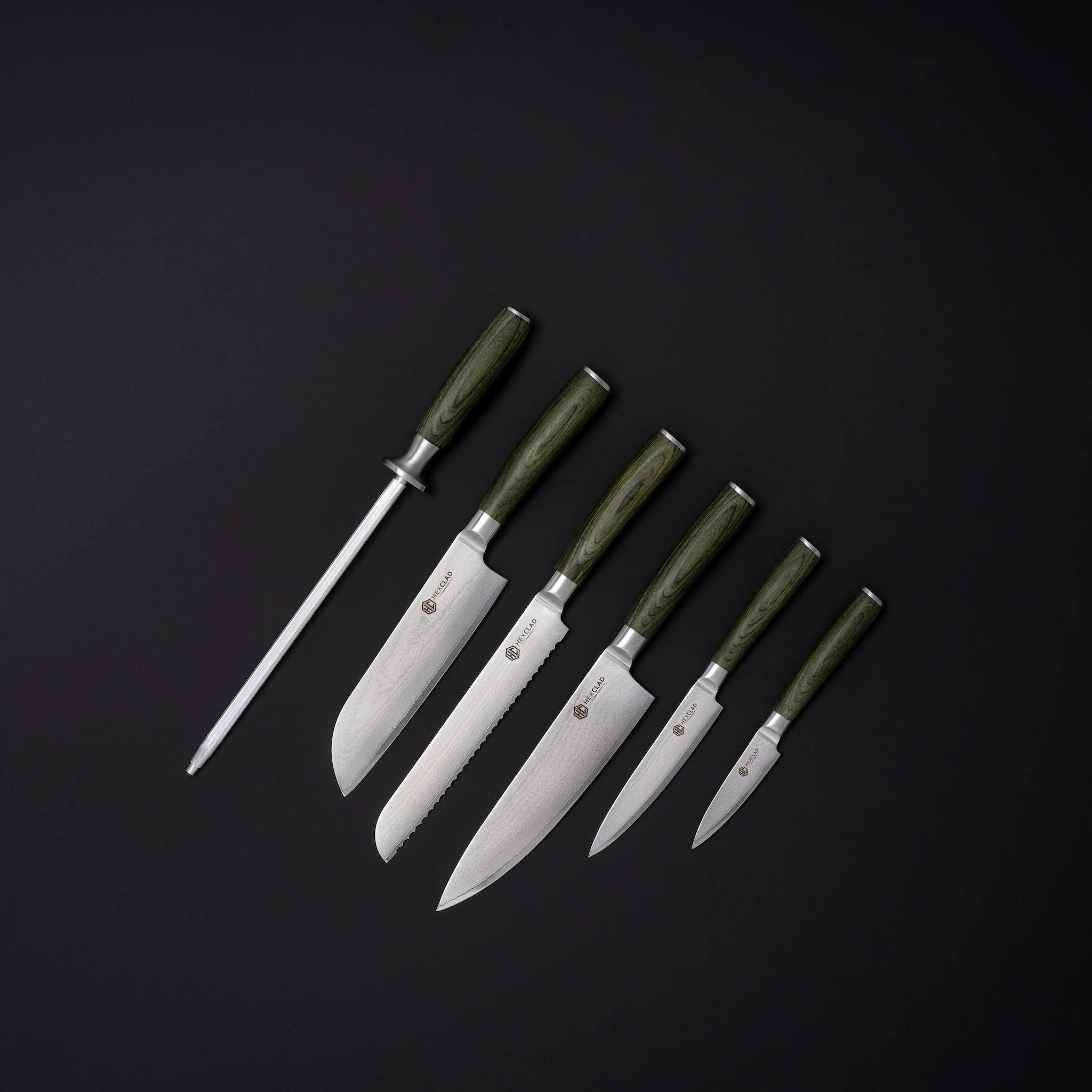 HexClad The Essential 6 Pc Japanese Damascus Steel Knife Set hexclad-japanese-damascus-steel-carving-set-hexclad-cookware-canada