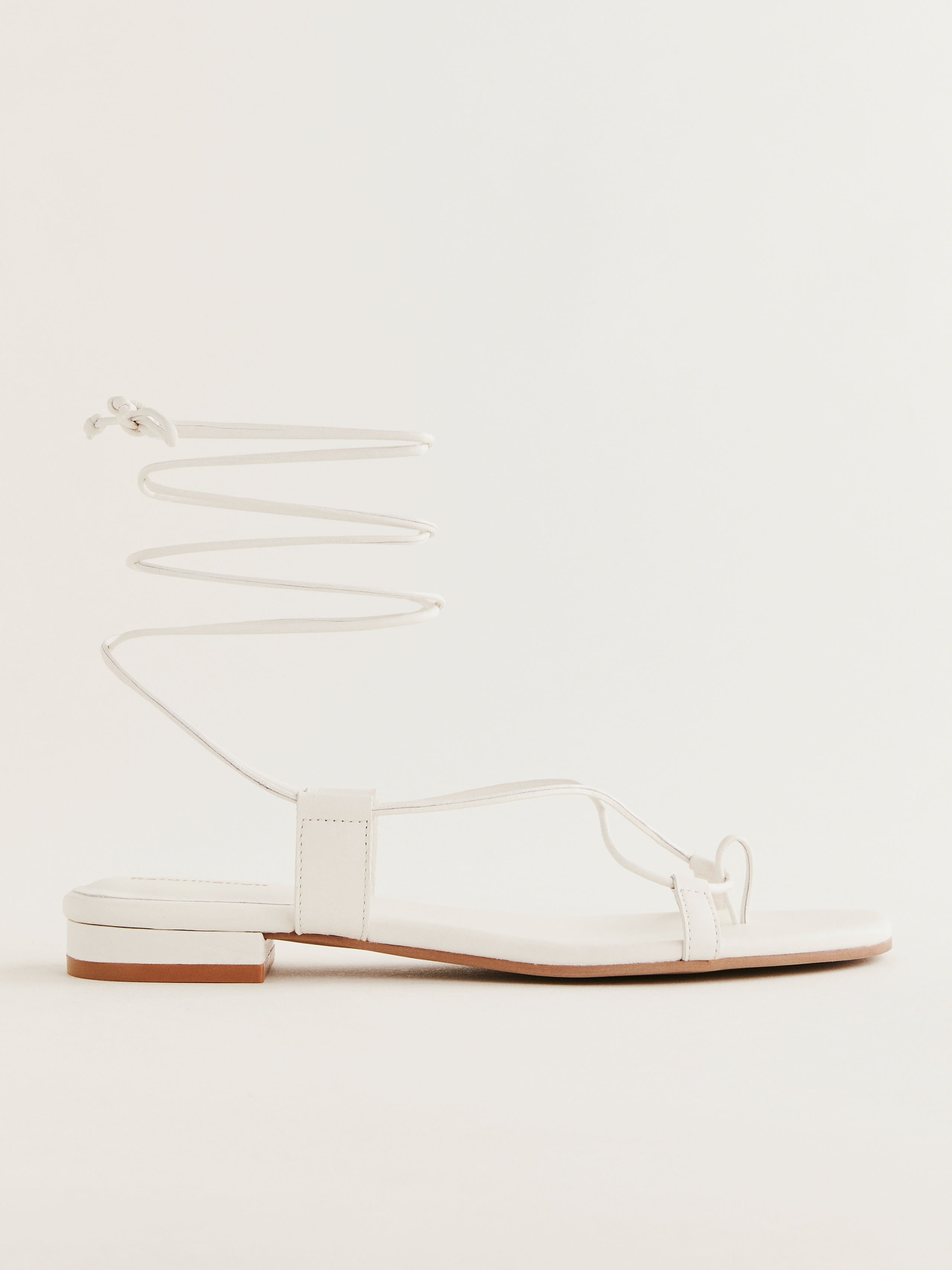 Reformation + Alize Lace Up Flat Sandal, image size:2560x3413