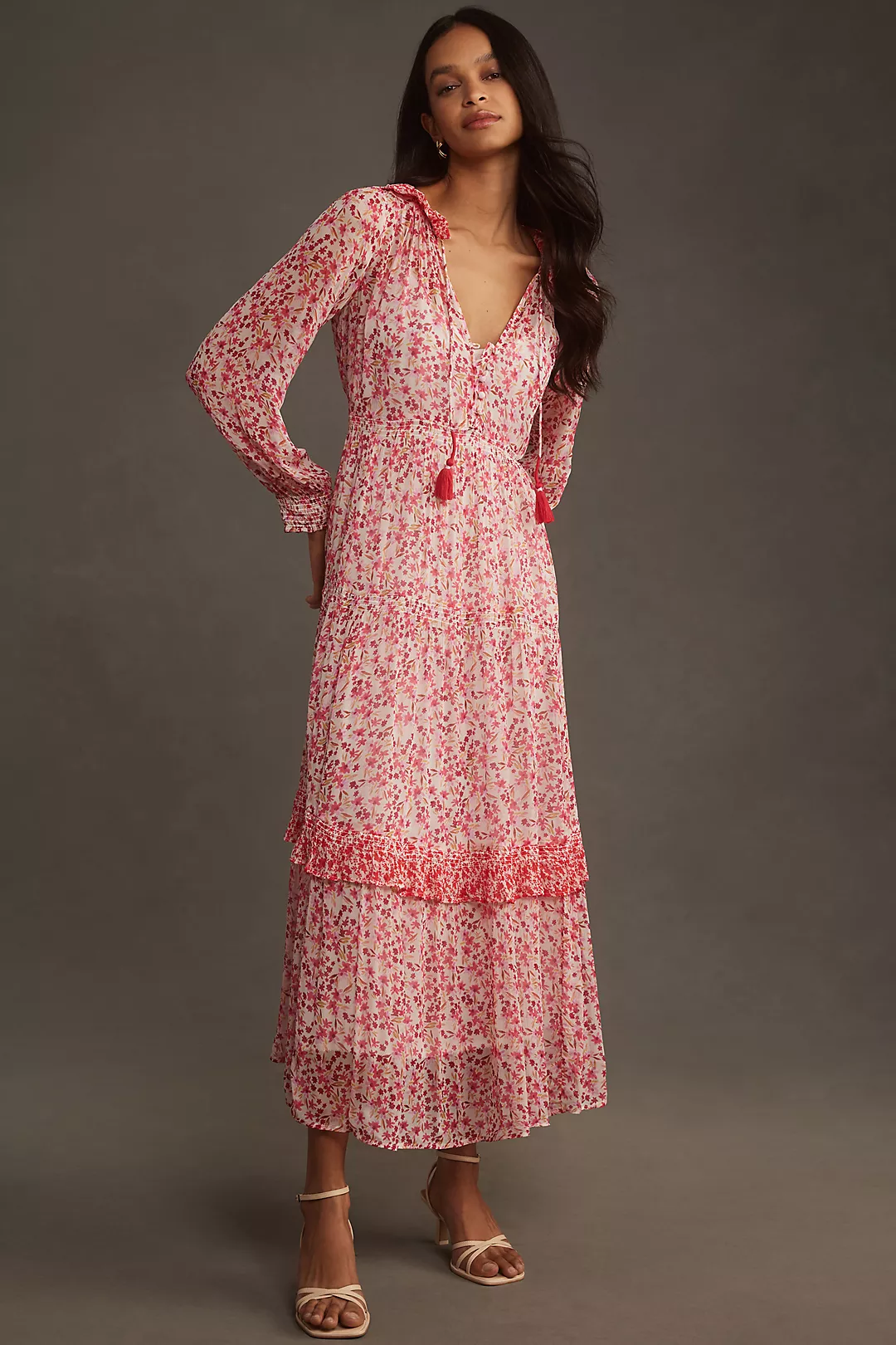 Anthropologie + The Marais Printed Chiffon Maxi Dress