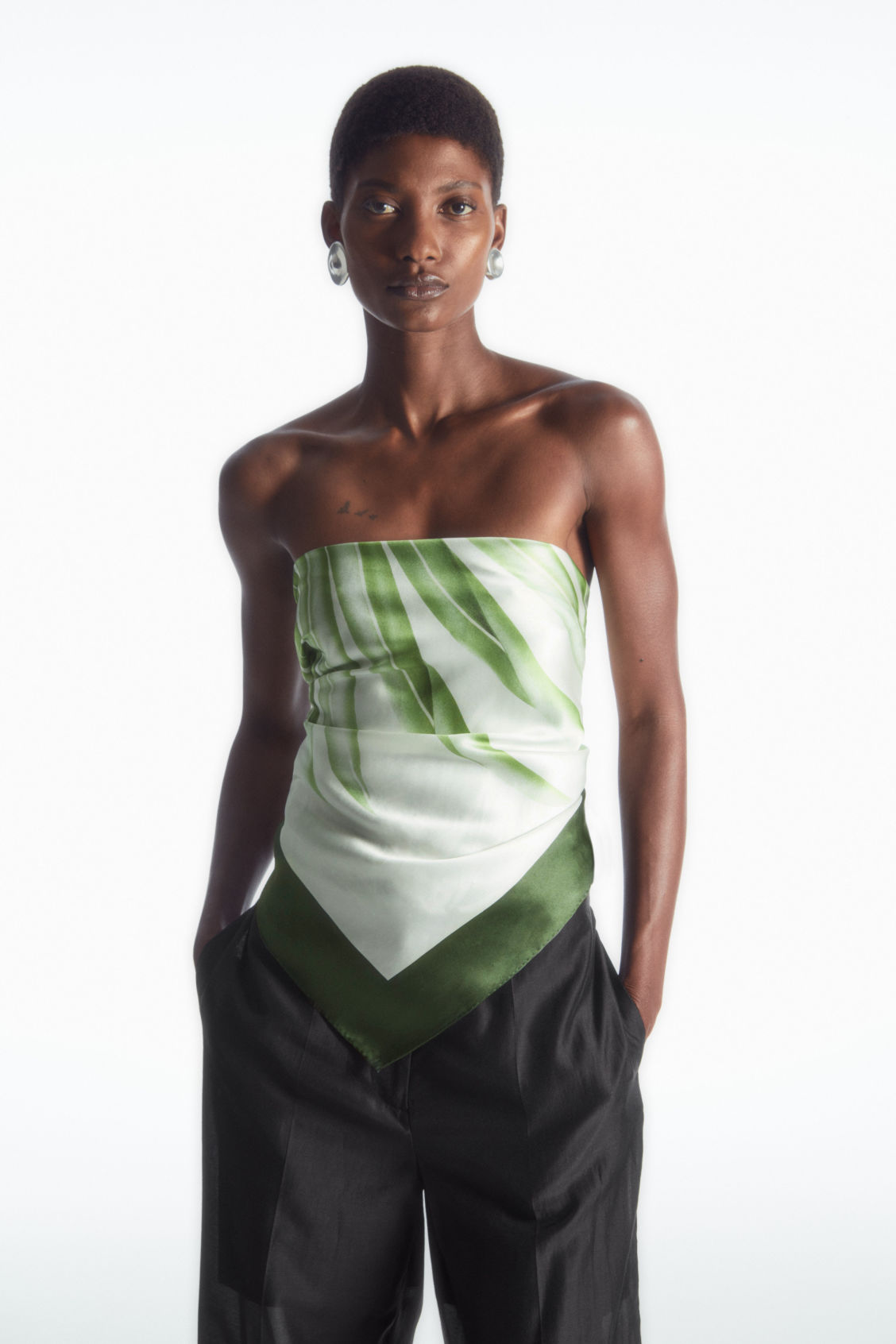 COS + Leaf-Print Silk Scarf