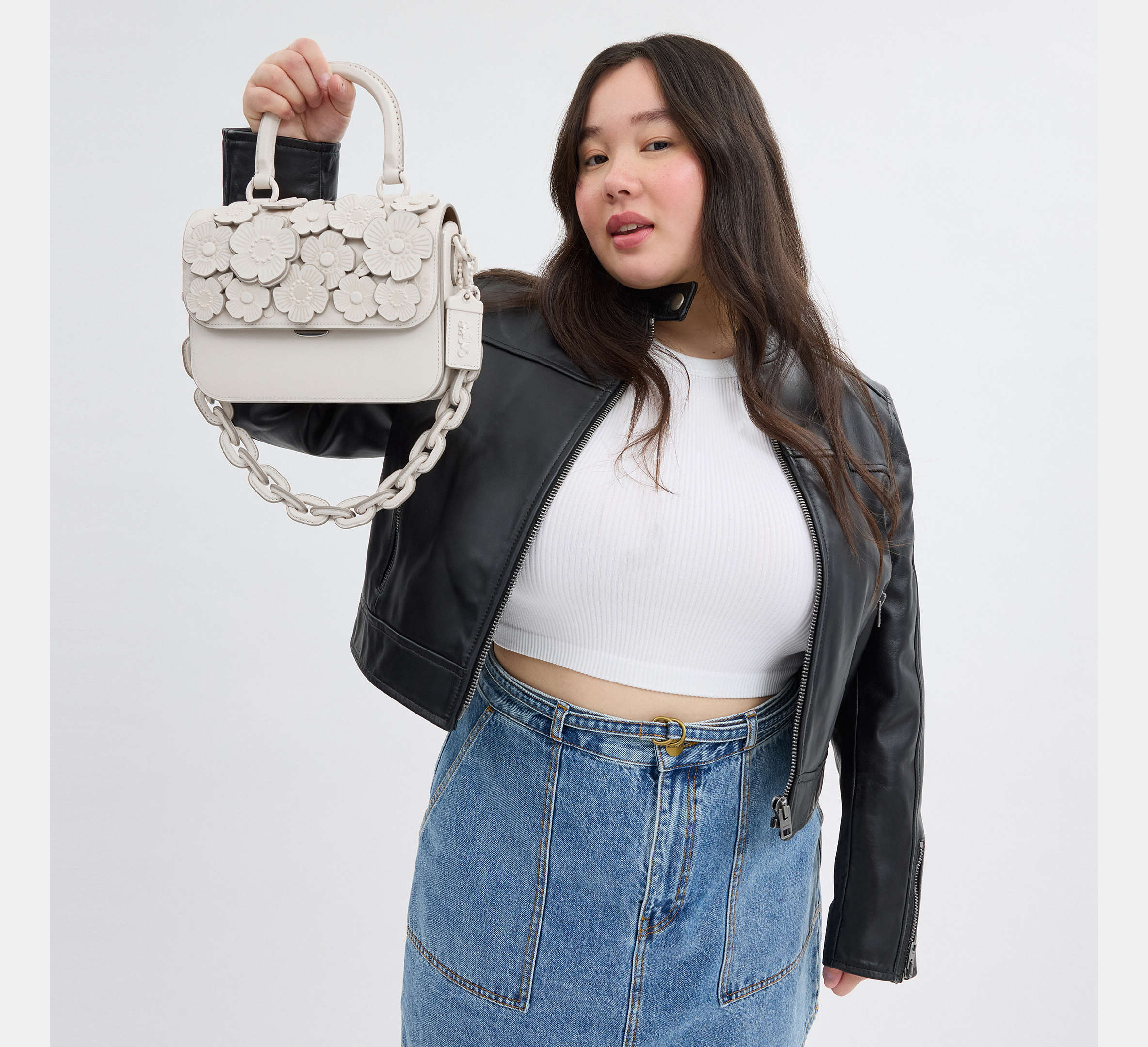 Coach + Rogue Top Handle Bag With Tea Rose