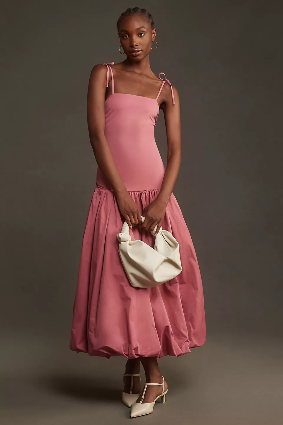 Mare Mare + Sleeveless Drop-Waist Bubble-Hem Midi Dress Mare Mare + Sleeveless Drop-Waist Bubble-Hem Midi Dress