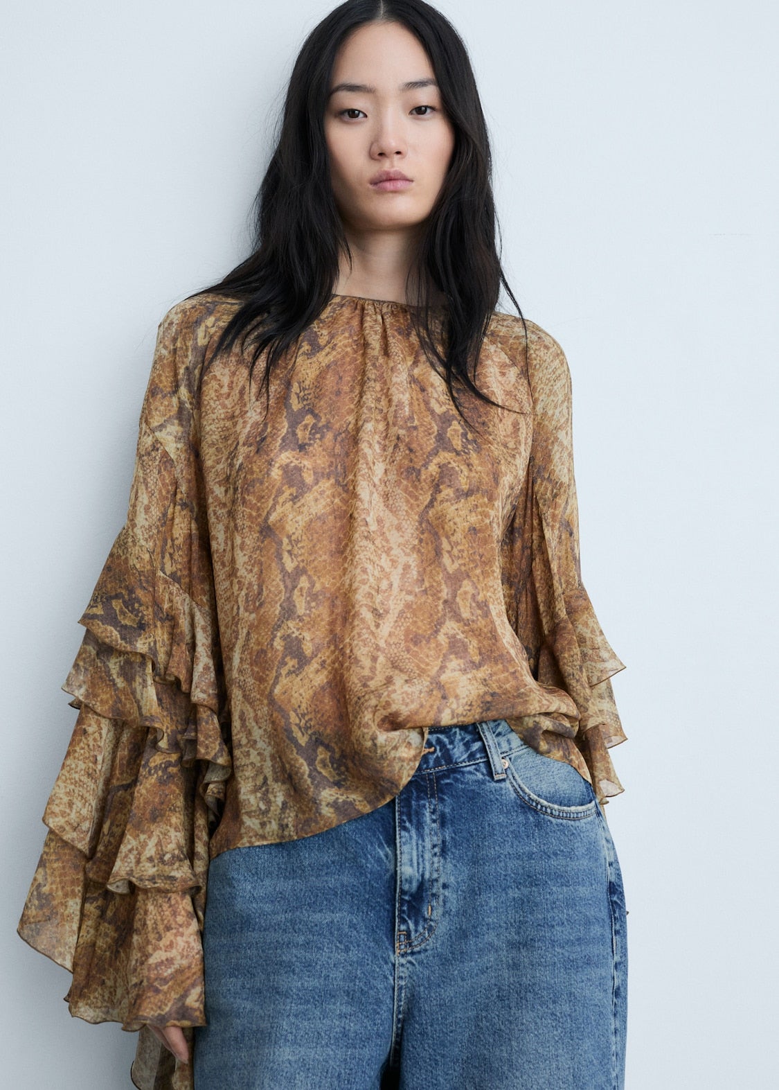 Kika Vargas Louise ruffled blouse xs Kika Vargas + Nia plunge