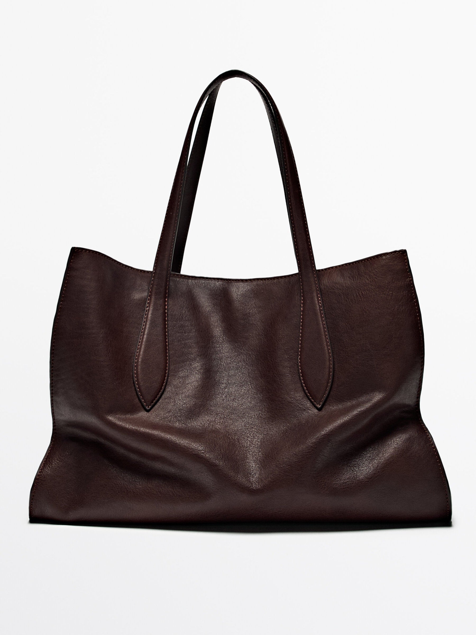 Massimo Dutti + Nappa Leather Maxi Tote Bag