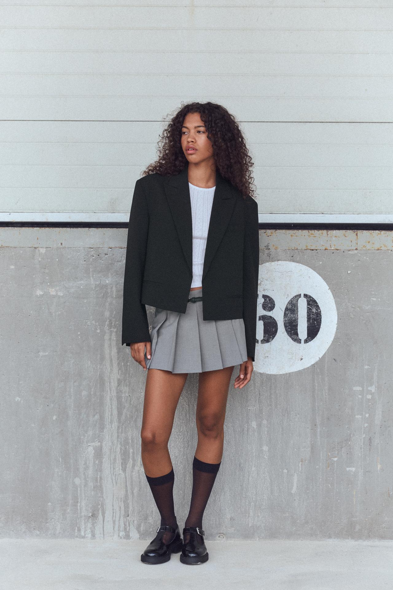 Zara + Oversized Crop Blazer