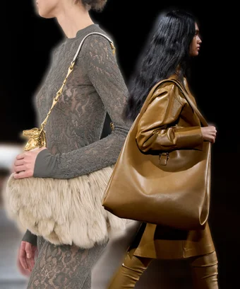 Chloe and Ferragamo models wearing handbags