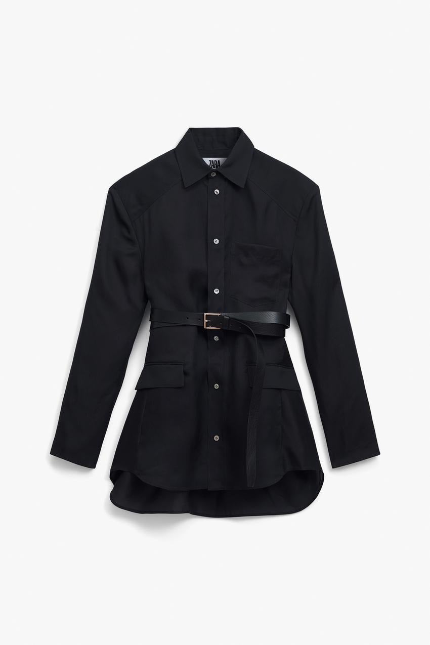 ⭐︎leilian 13号＋　半袖カットソー⭐︎ COTTON-LINEN DENIM SHIRT - Mid-blue | ZARA United States