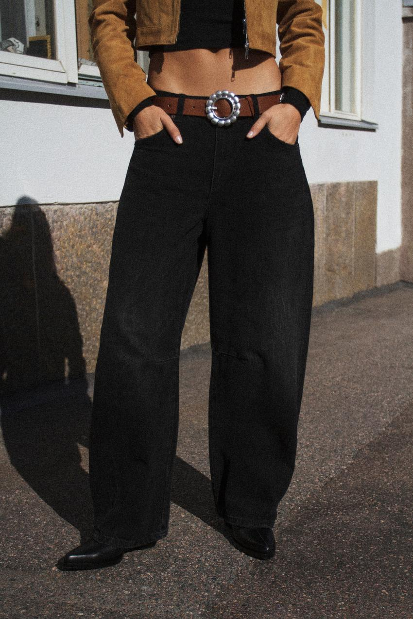 ZARA|JEANS BALLOON FIT バルーンフィット3991/424/802 Zara + Mid-Waist Baggy Balloon Jeans
