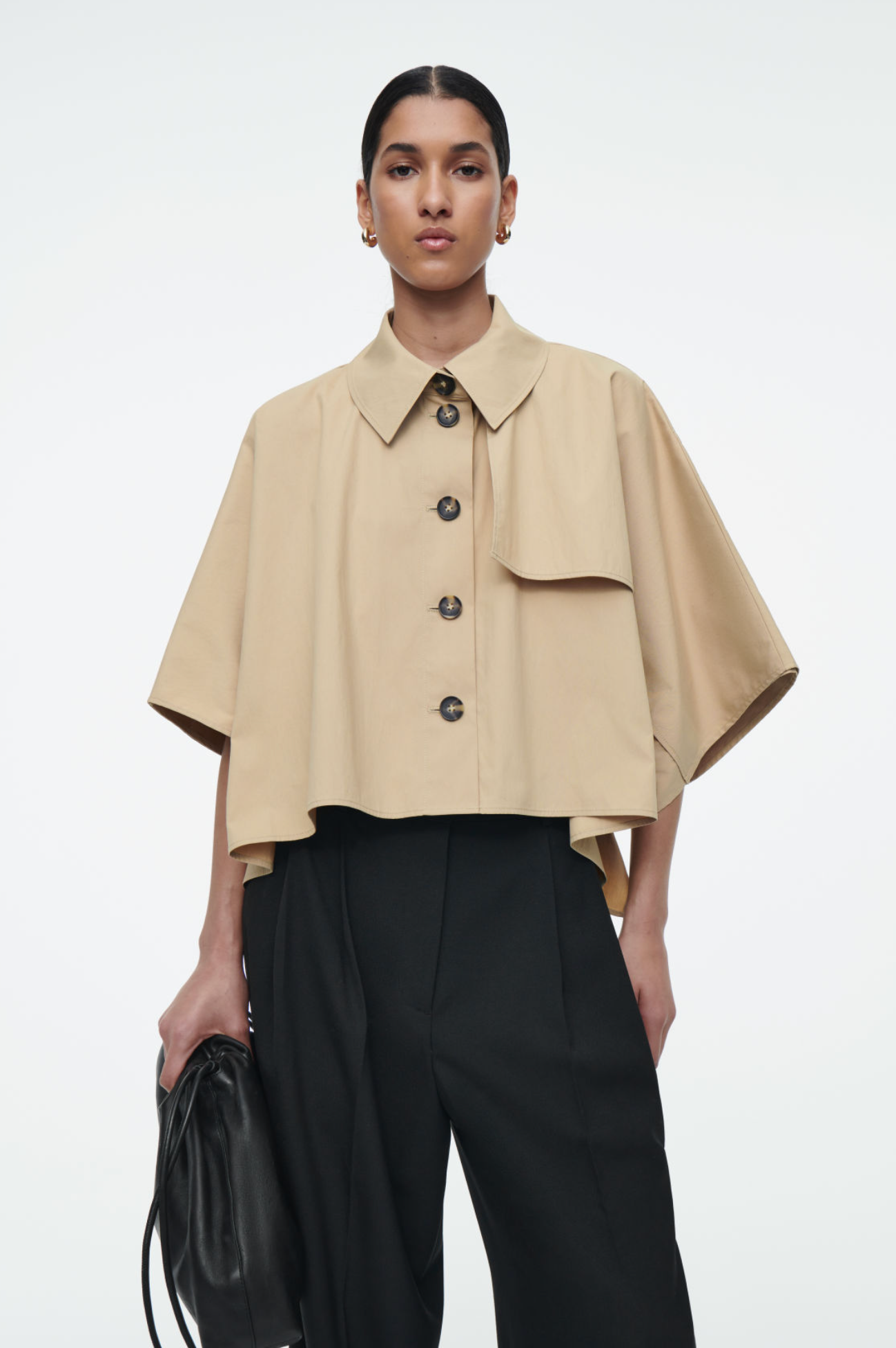 COS + CROPPED TRENCH COAT CAPE
