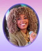 Photos of Monique Rodriguez and a Mielle Organics' hair product.