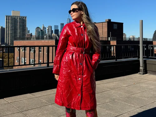 Irina Grechko wearing over the knee boots