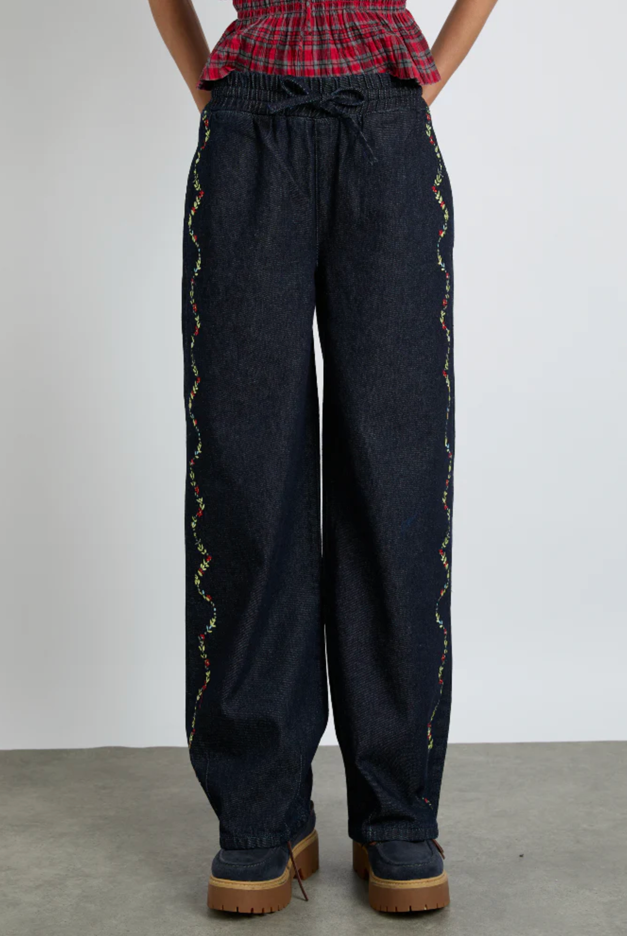 Damson Madder + Rafe Embroidered Floral Jeans