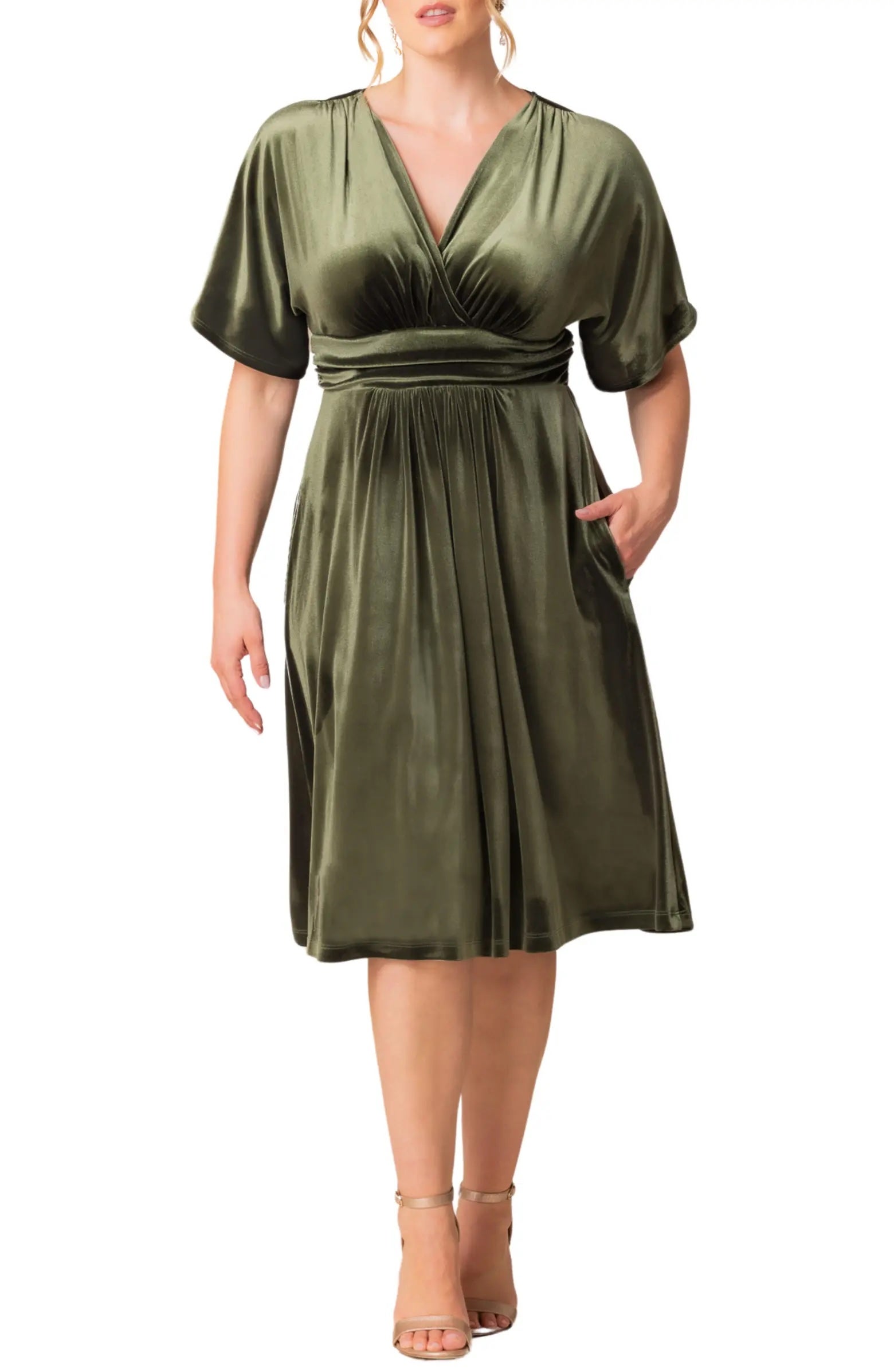 Topshop Buckle Wrap Midi Dress