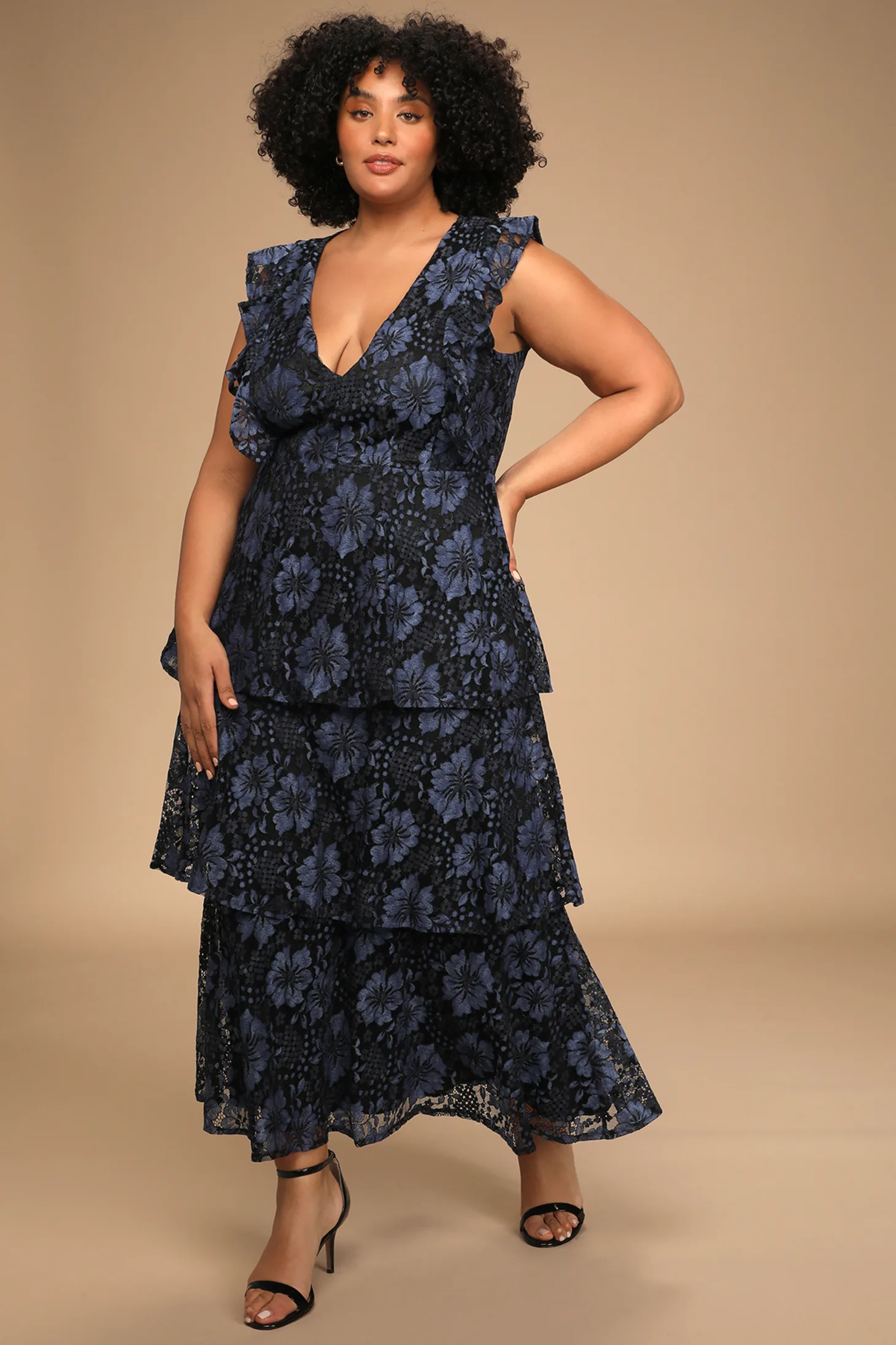 Lulus Cocktail Hour Black Wrap Dress