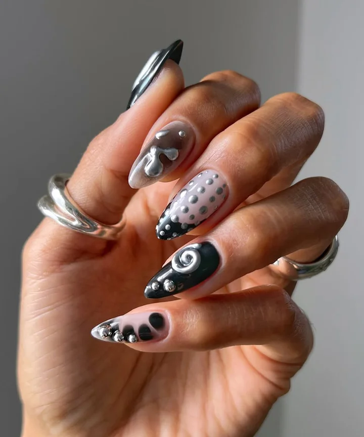 Shimmering Almond Nails: 2025's 3D Crystal Craze