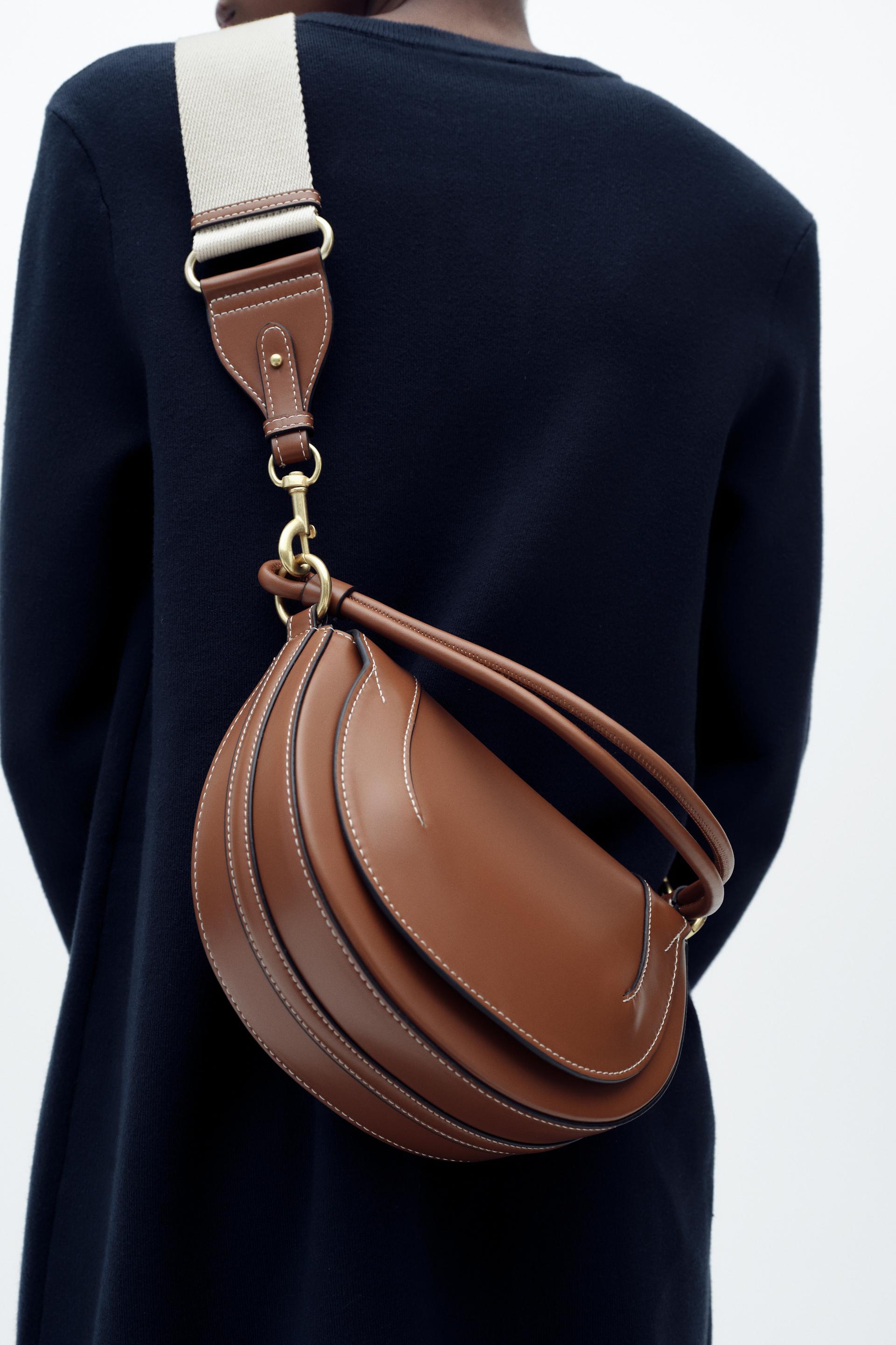 ZARA【NEW】CONTRAST TOPSTITCH CROSSBODY BAG Zara + Contrast Topstitching Crossbody Bag