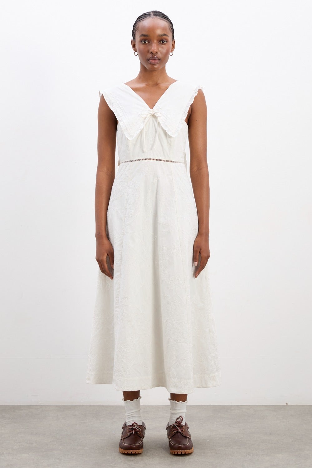 ワンピース Damson Madder Fan Fan Midi Dress Damson Madder + Fan Fan Midi Dress – Patchwork Broderie