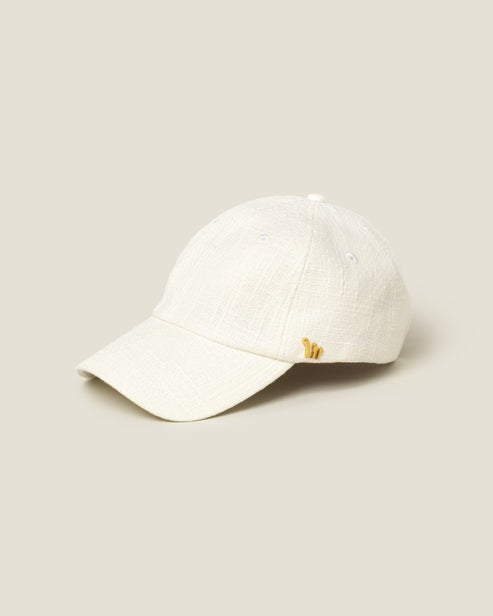 More Joy Cap in Black - Black White Denim