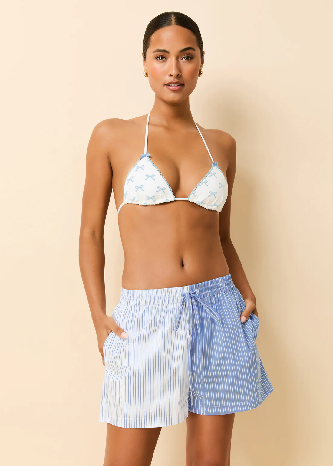 The Frankie Shop + High Waisted Denim Shorts