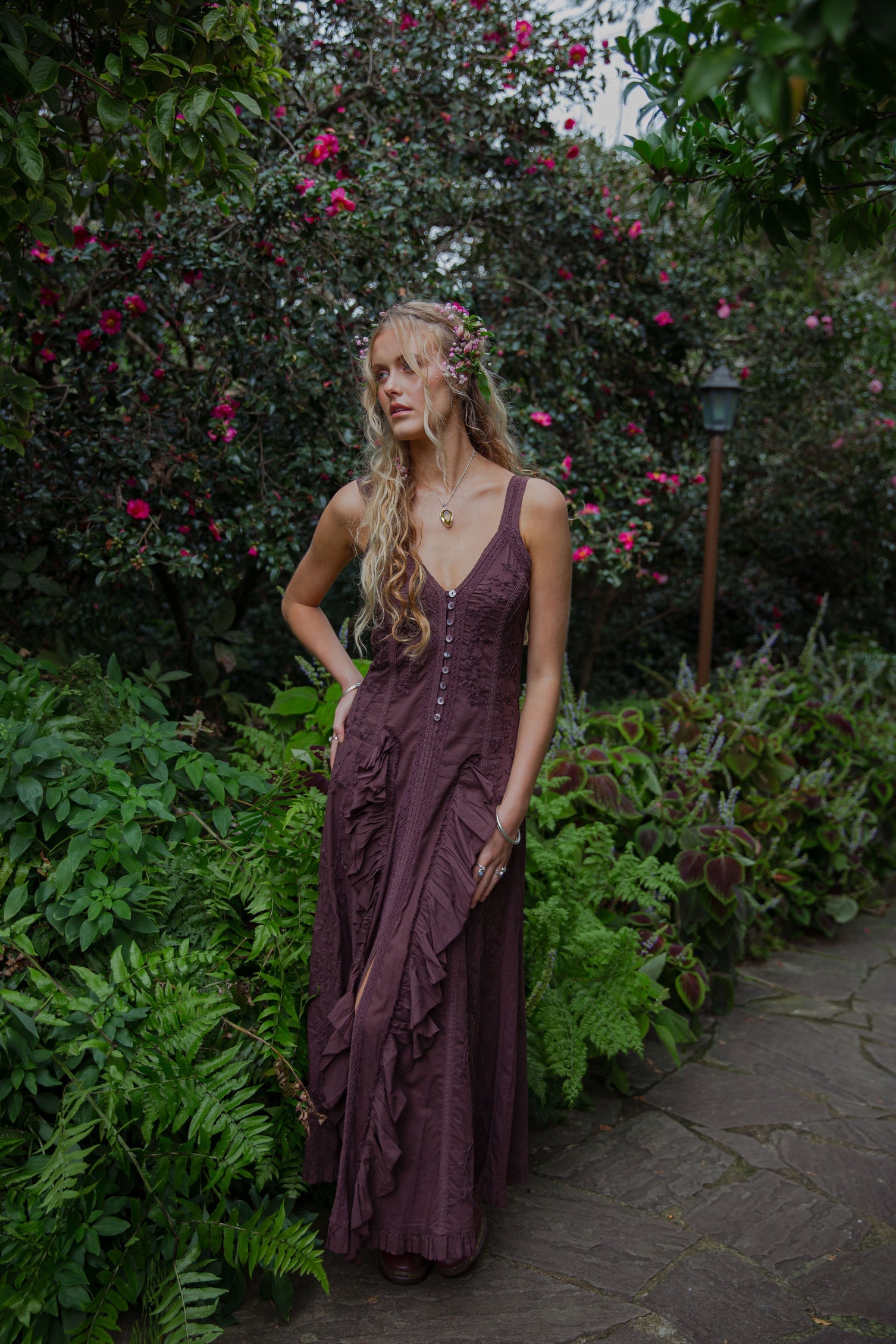 Massimo Dutti + Linen Blend Halter Dress