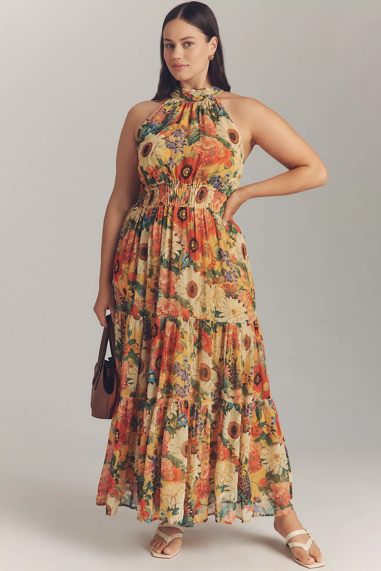 即発★GANNI★ PRINTED CREPE WRAP DRESS F6921 Ganni Printed Crepe Wrap Dress - Black/Yellow | Garmentory