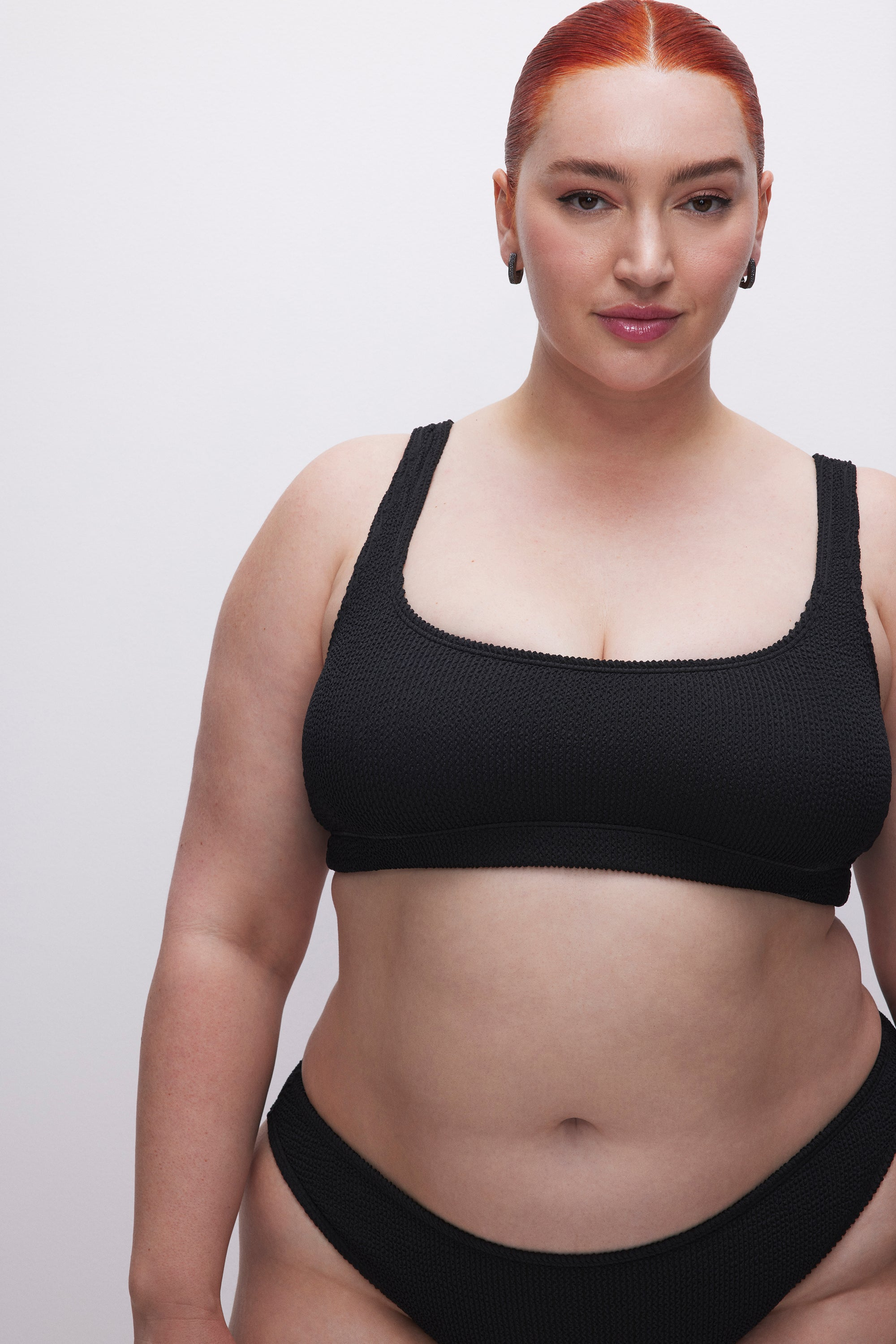 Oseree + Twist-Front Recycled Stretch-Satin Bikini