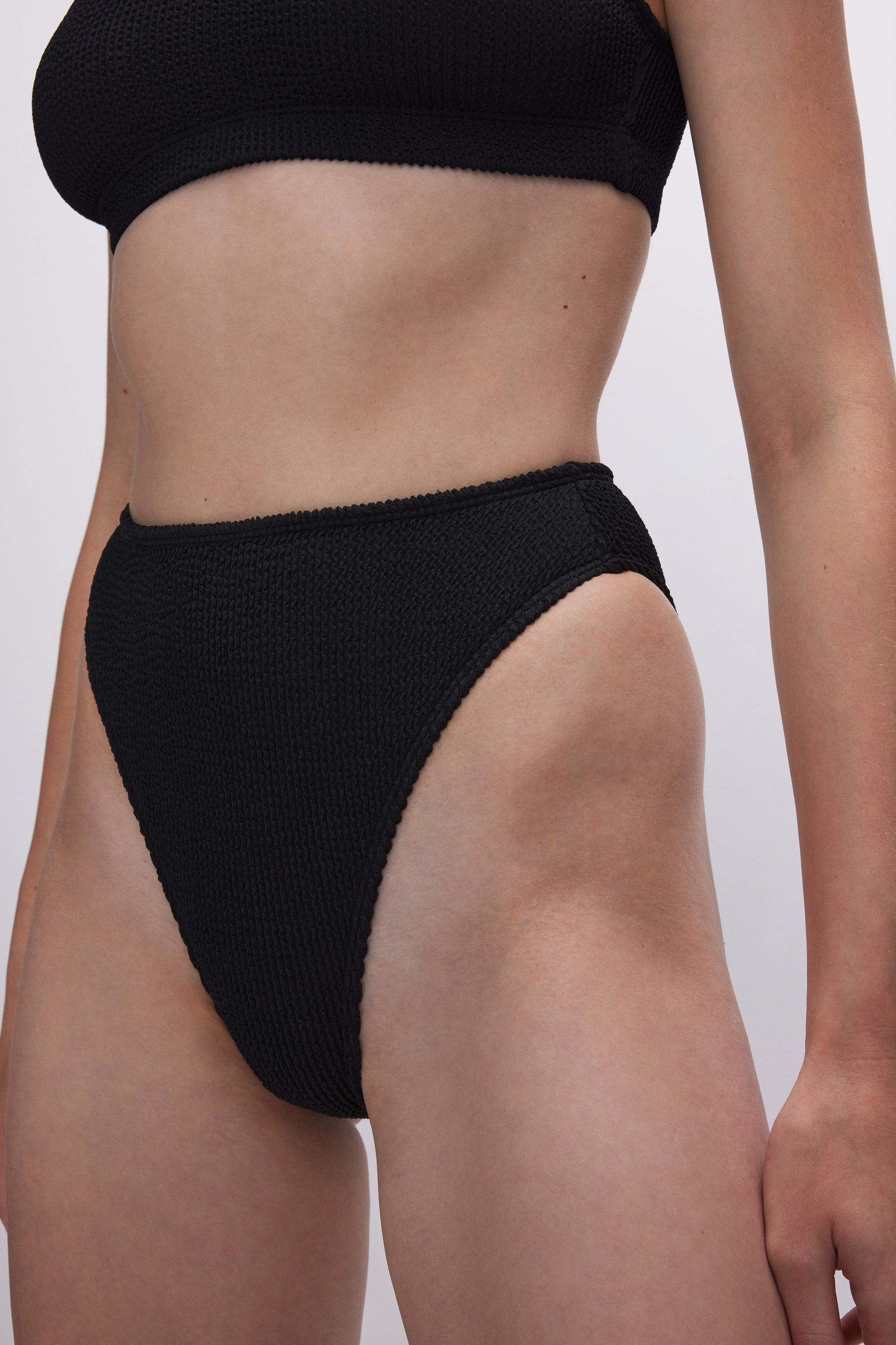 Oseree + Twist-Front Recycled Stretch-Satin Bikini