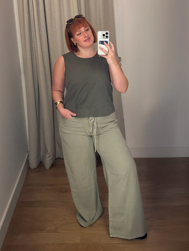 パンツ BELTED LOOSE STRAIGHT PANTS ZARA NEW BELTED HIGH-WAISTED PANTS ECRU WHITE S - XL 1478