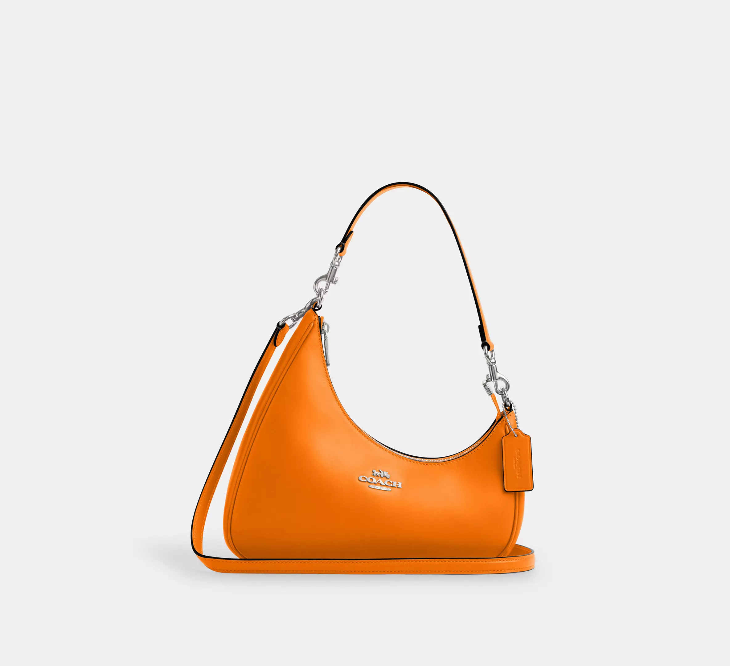 バッグ Vintage Coach Shoulder Bag Orange Auth Coach Vintage Leather Shoulder Bag Orange Logo Charm