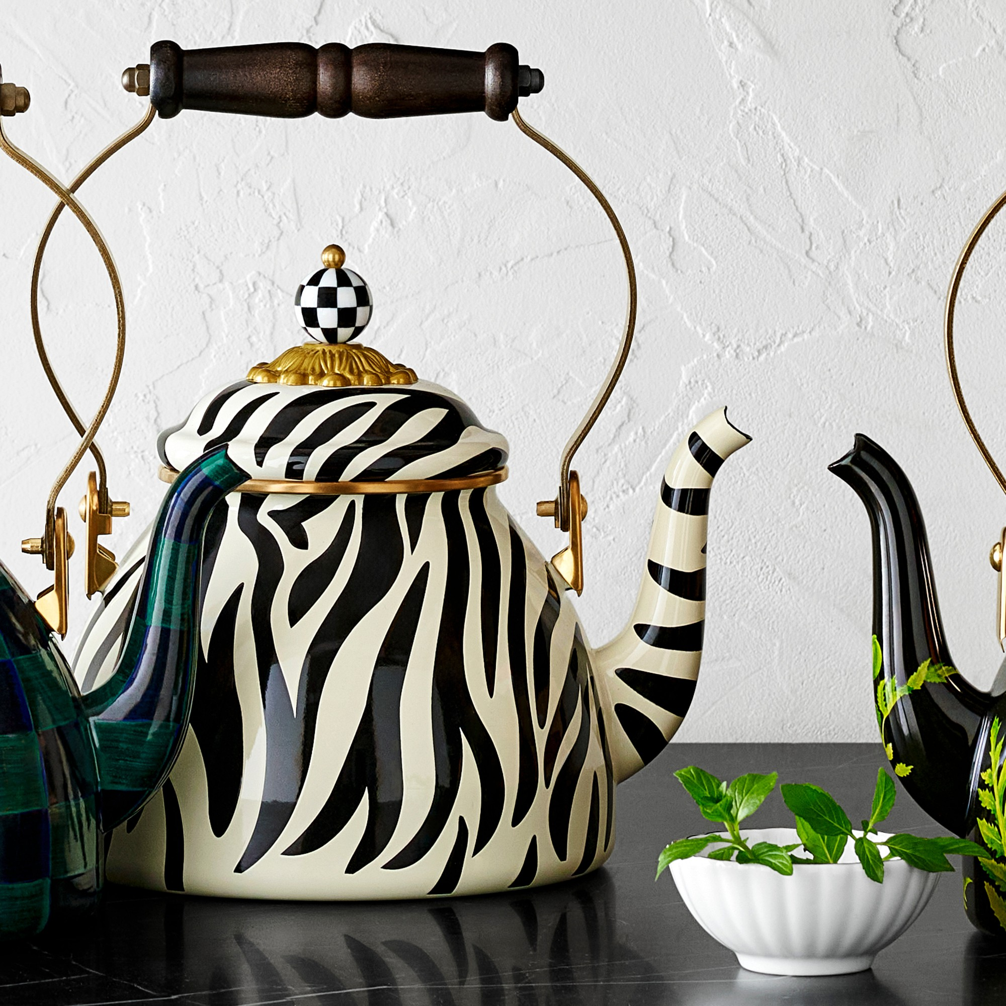 MacKenzie-Childs + Zebra 2 Quart Tea Kettle