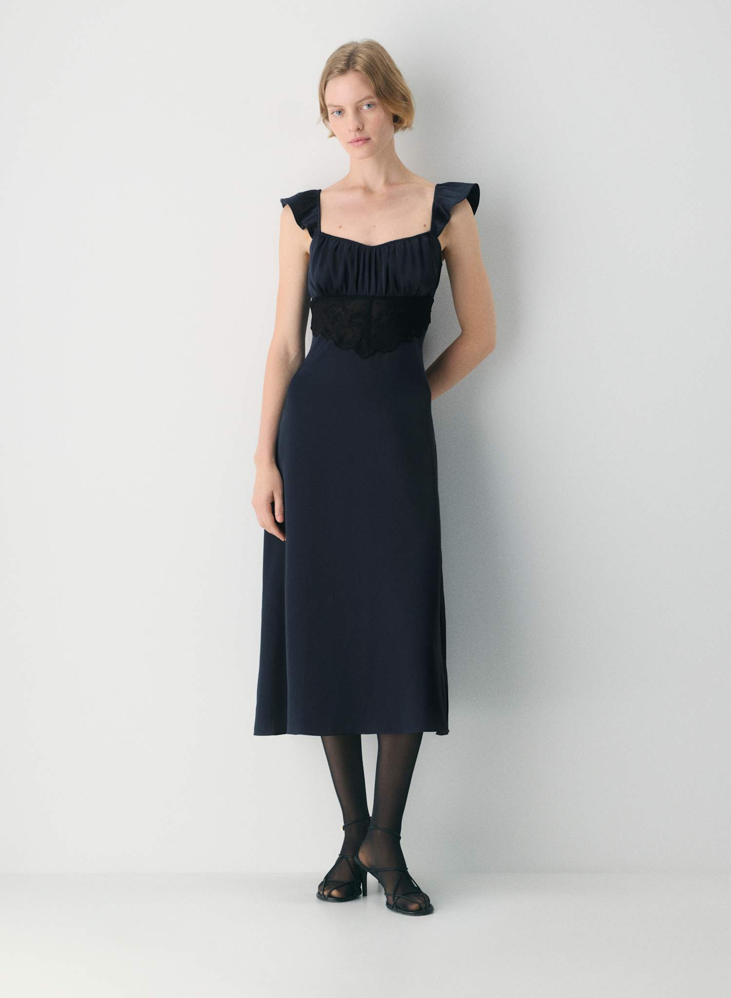 Mango + Pleated bicolor dress