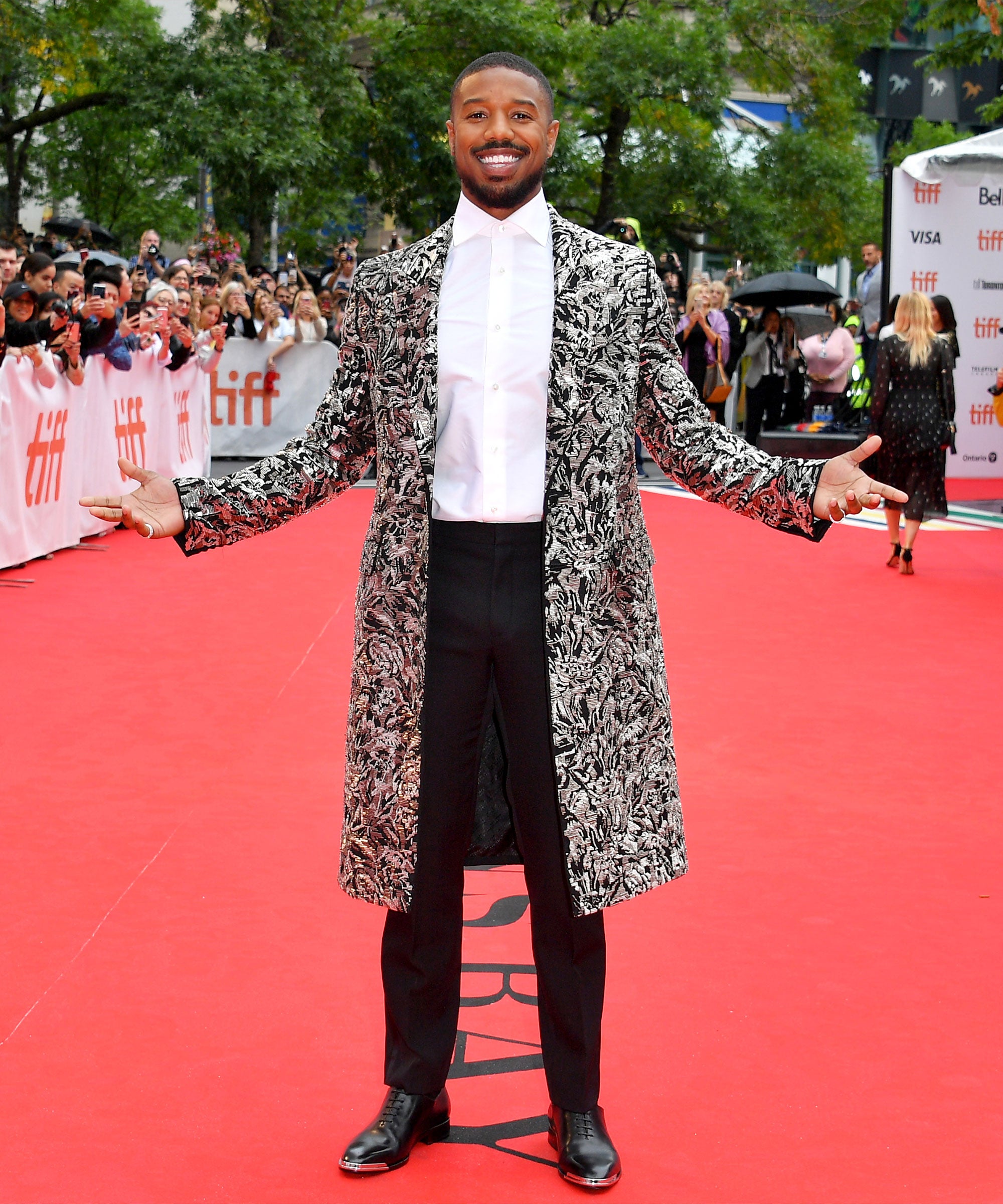 Michael B. Jordan Wears 2 Tiffany & Co. Brooches on Red Carpet