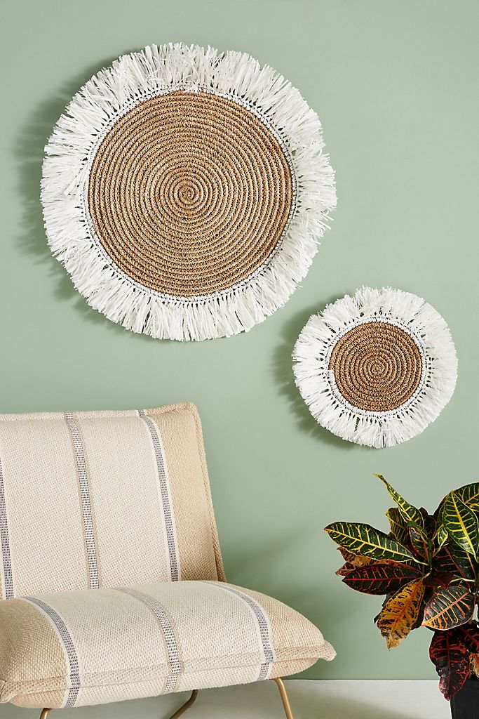 Anthropologie + Fringed Basket Wall Art