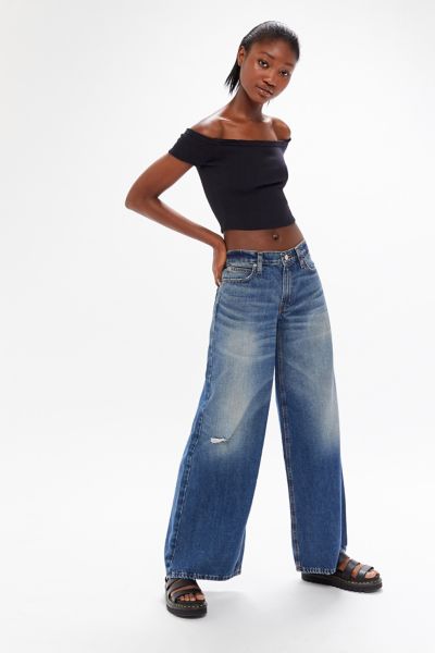 Low waist wide leg jeans deals