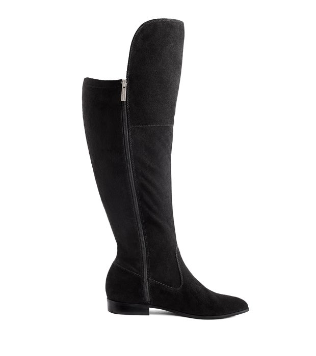 flat wide calf over the knee boots
