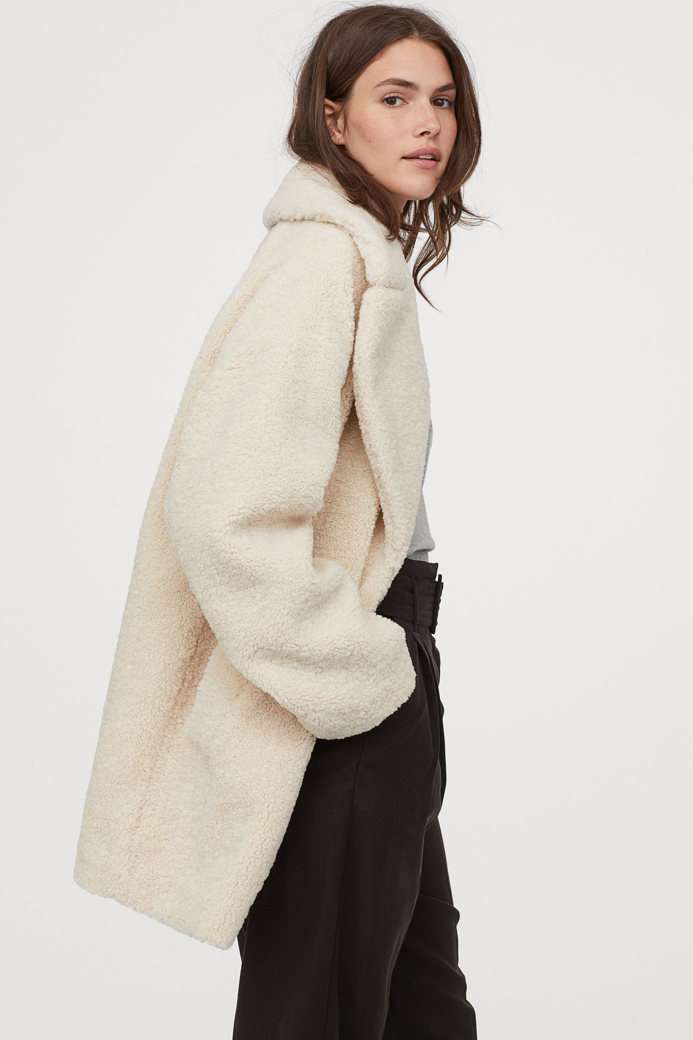 H&m short pile jacket cheap