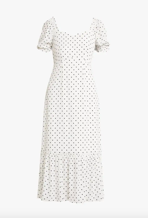 warehouse black and white polka dot dress