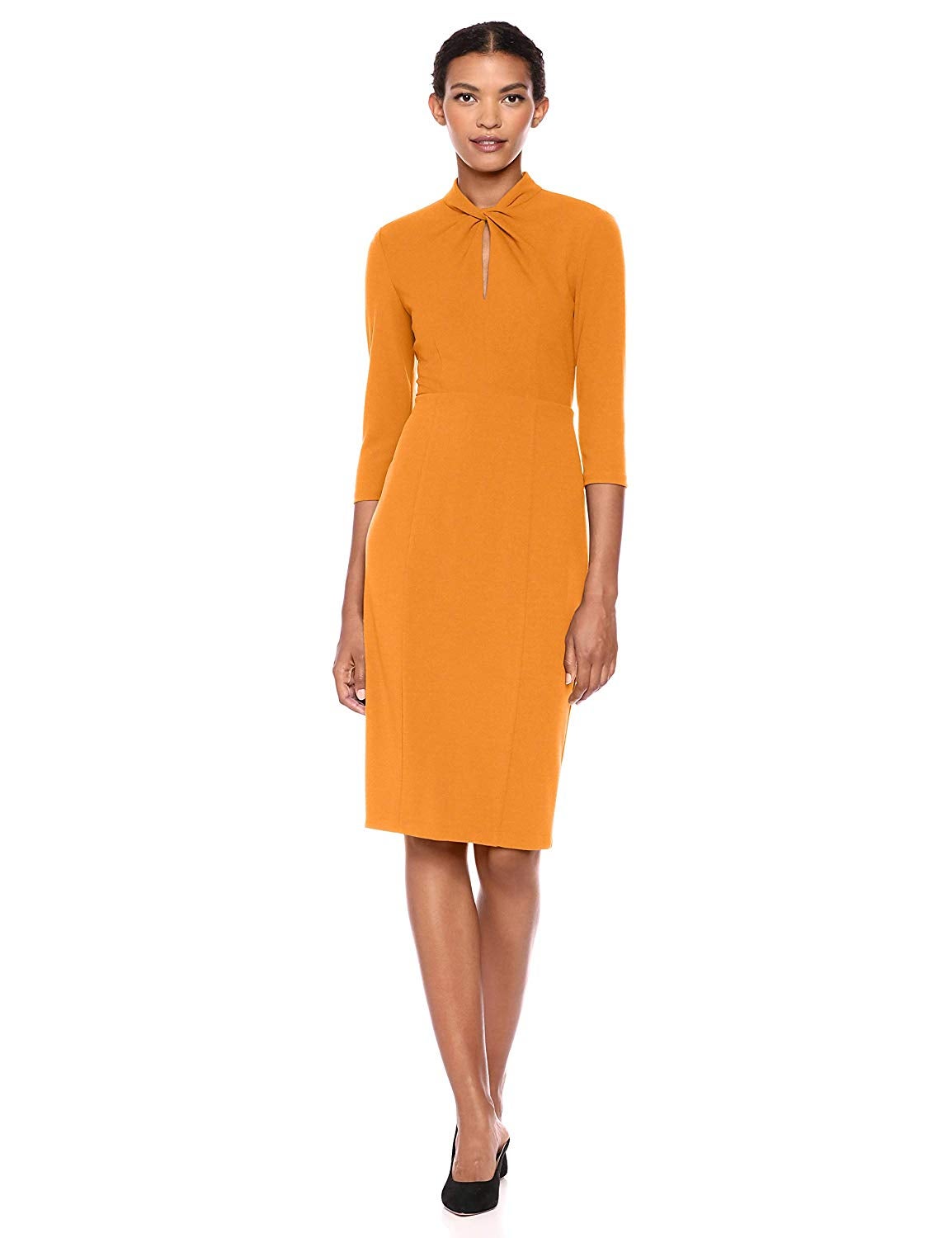 Donna Morgan + Knotted Crepe Sheath Dress