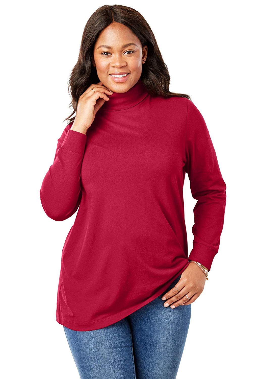 Woman Within + Women’s Plus Size Perfect Long Sleeve Turtleneck
