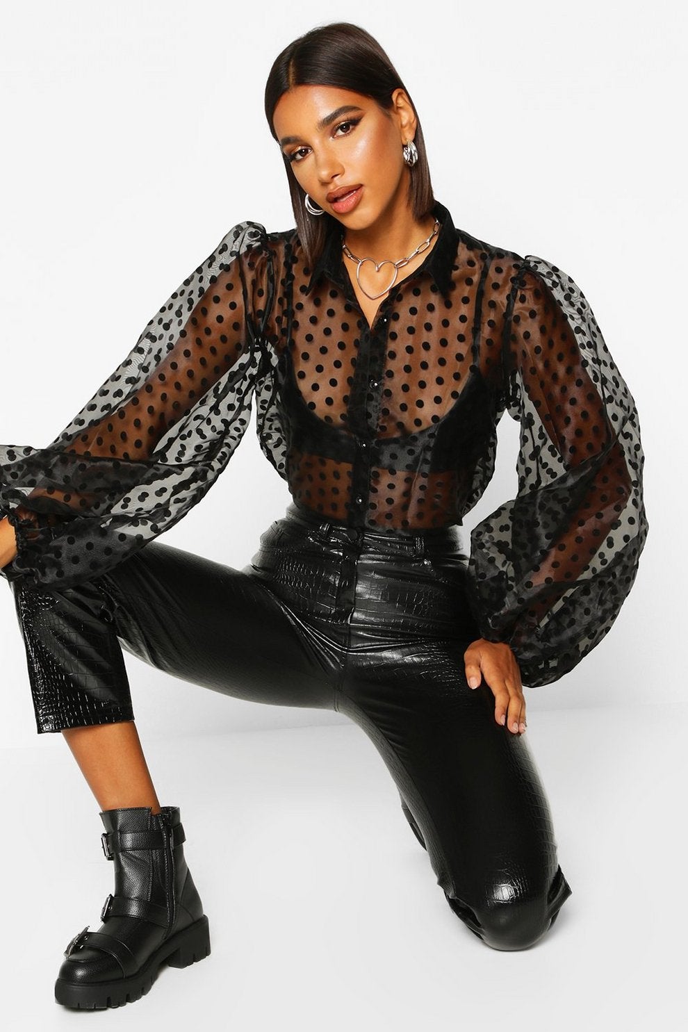 organza pussybow blouse