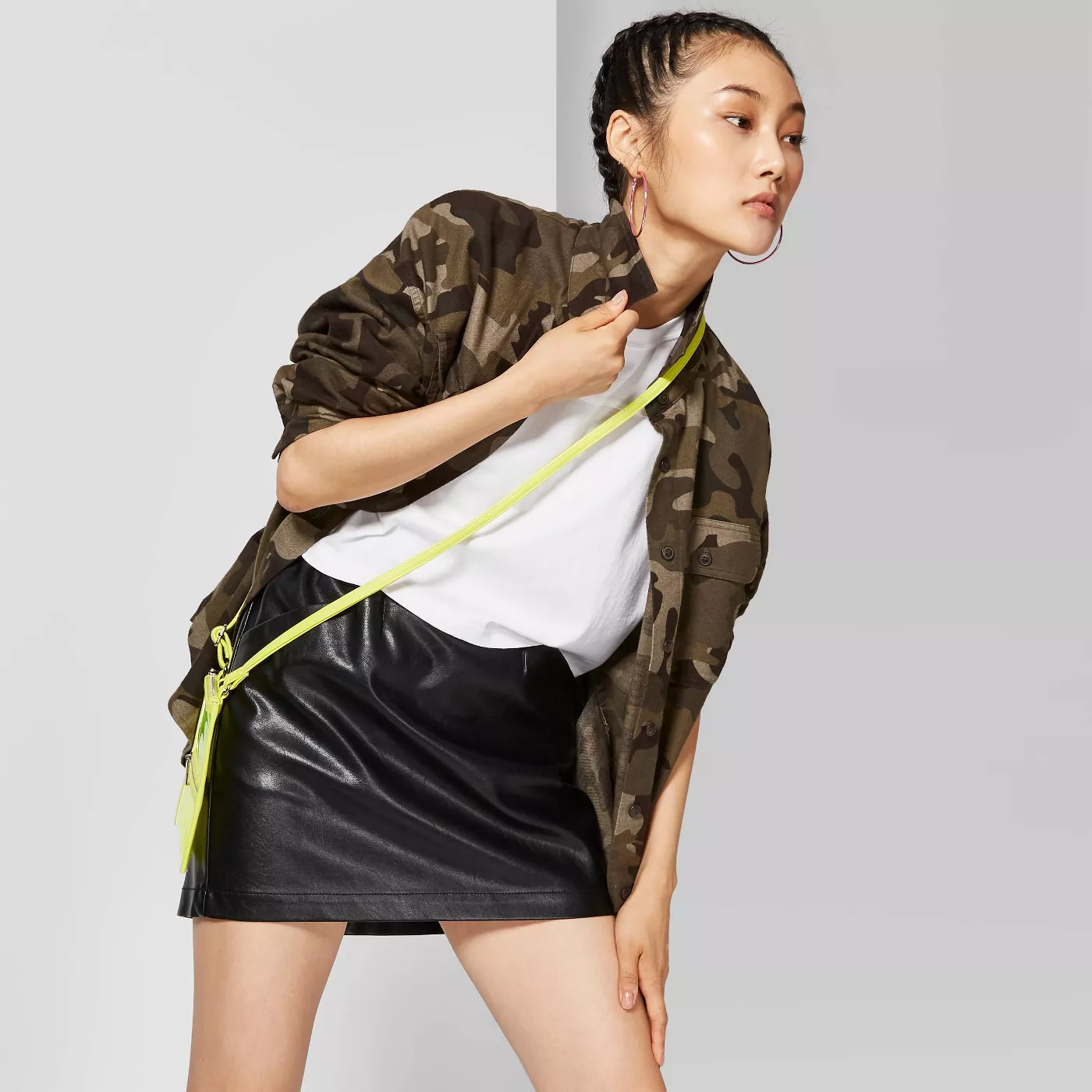 Wild Fable + Faux Leather A-Line Skirt