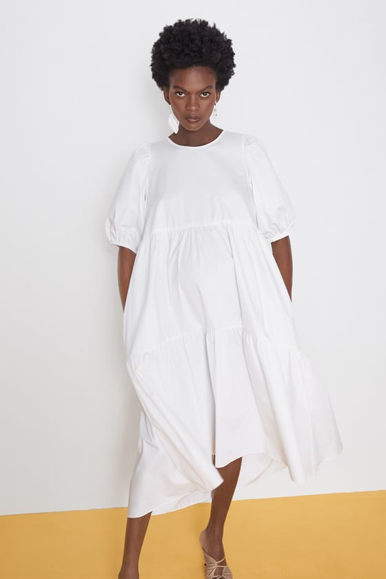 Zara asymmetric poplin dress sale
