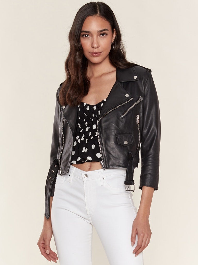 Deadwood crop biker jacket clearance