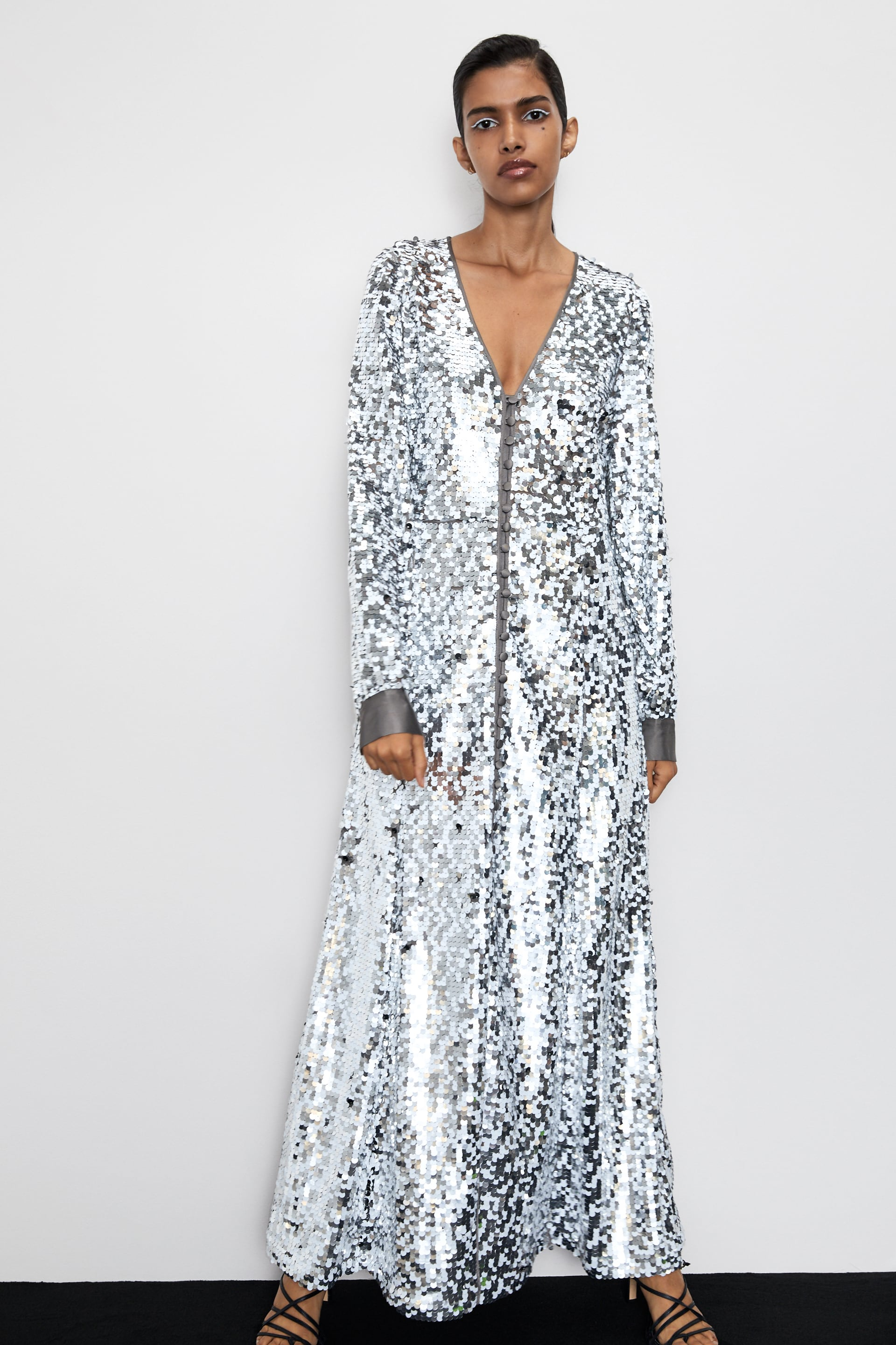 White sequin dress zara sale