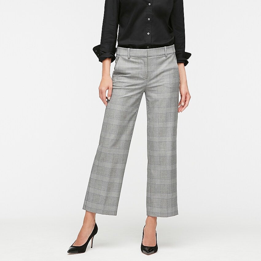 high rise glen plaid pants