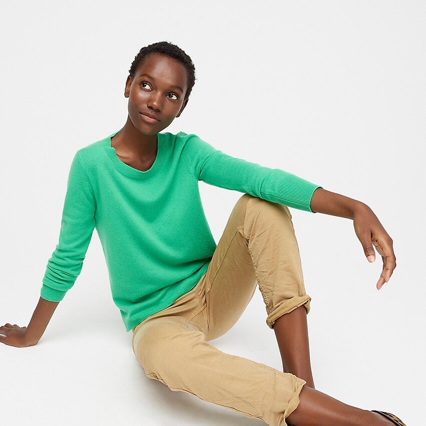 J.Crew + LongSleeve Everyday Cashmere Crewneck Sweater
