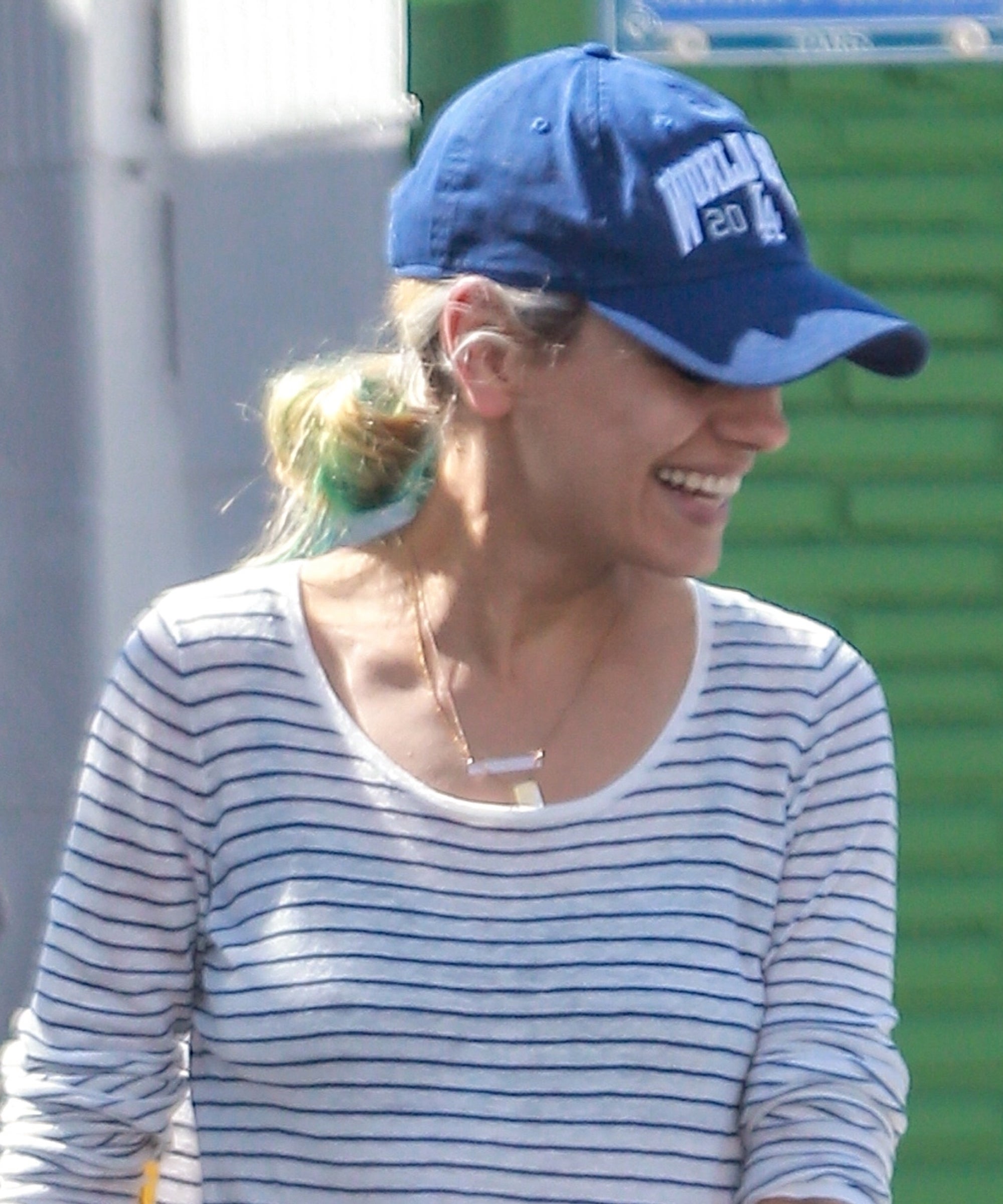 Mila Kunis Reveals New Blonde Hair With Teal Blue Tips