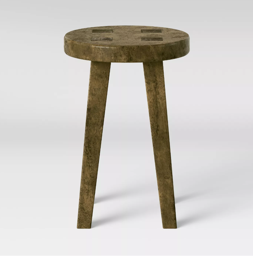 Threshold Woodland Carved Wood Accent Table